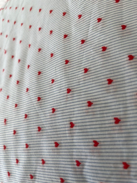 COTTON STRIPE WITH HEART FABRIC