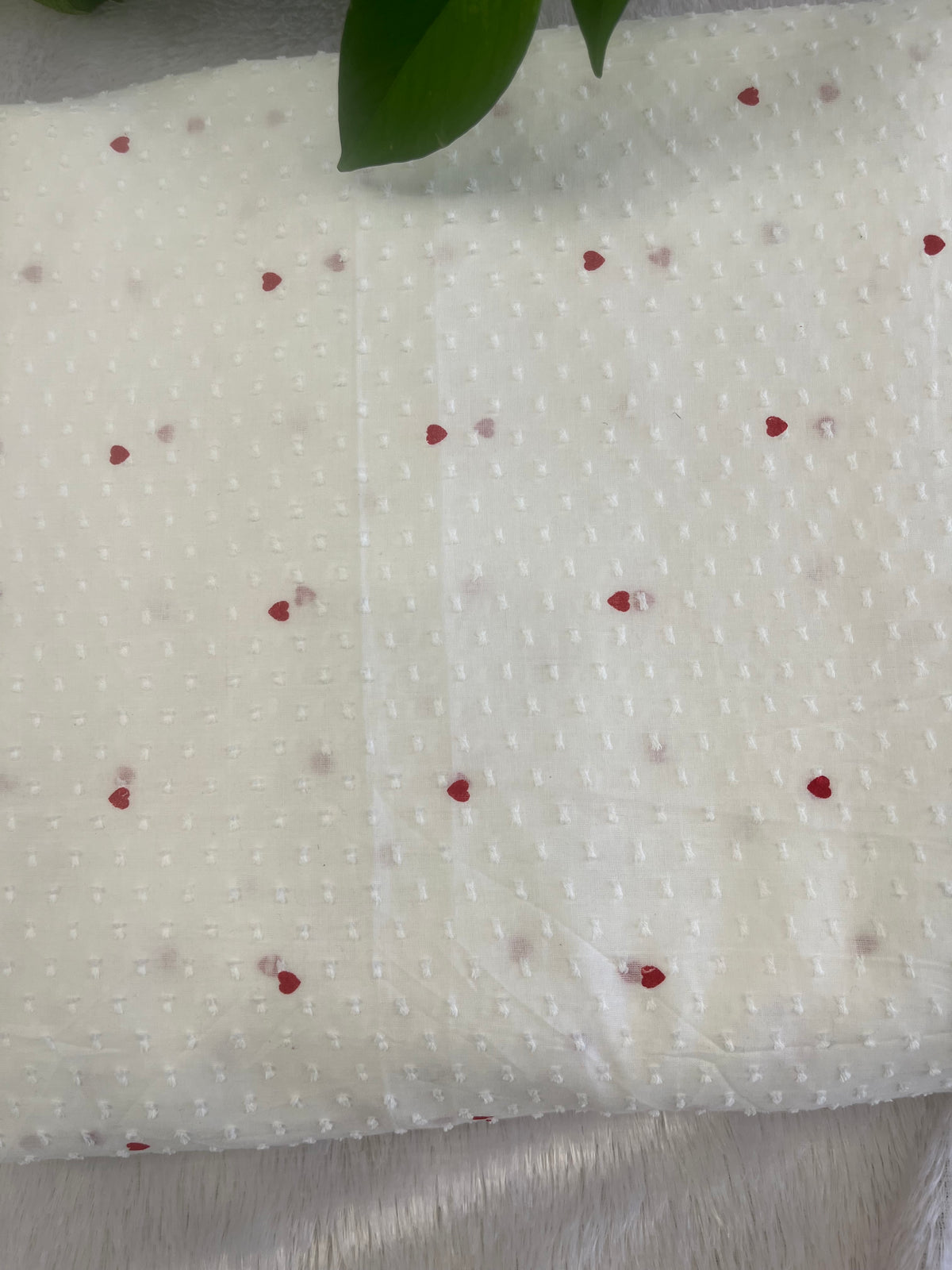 COTTON BUTTA FABRIC WITH HEART DESIGN