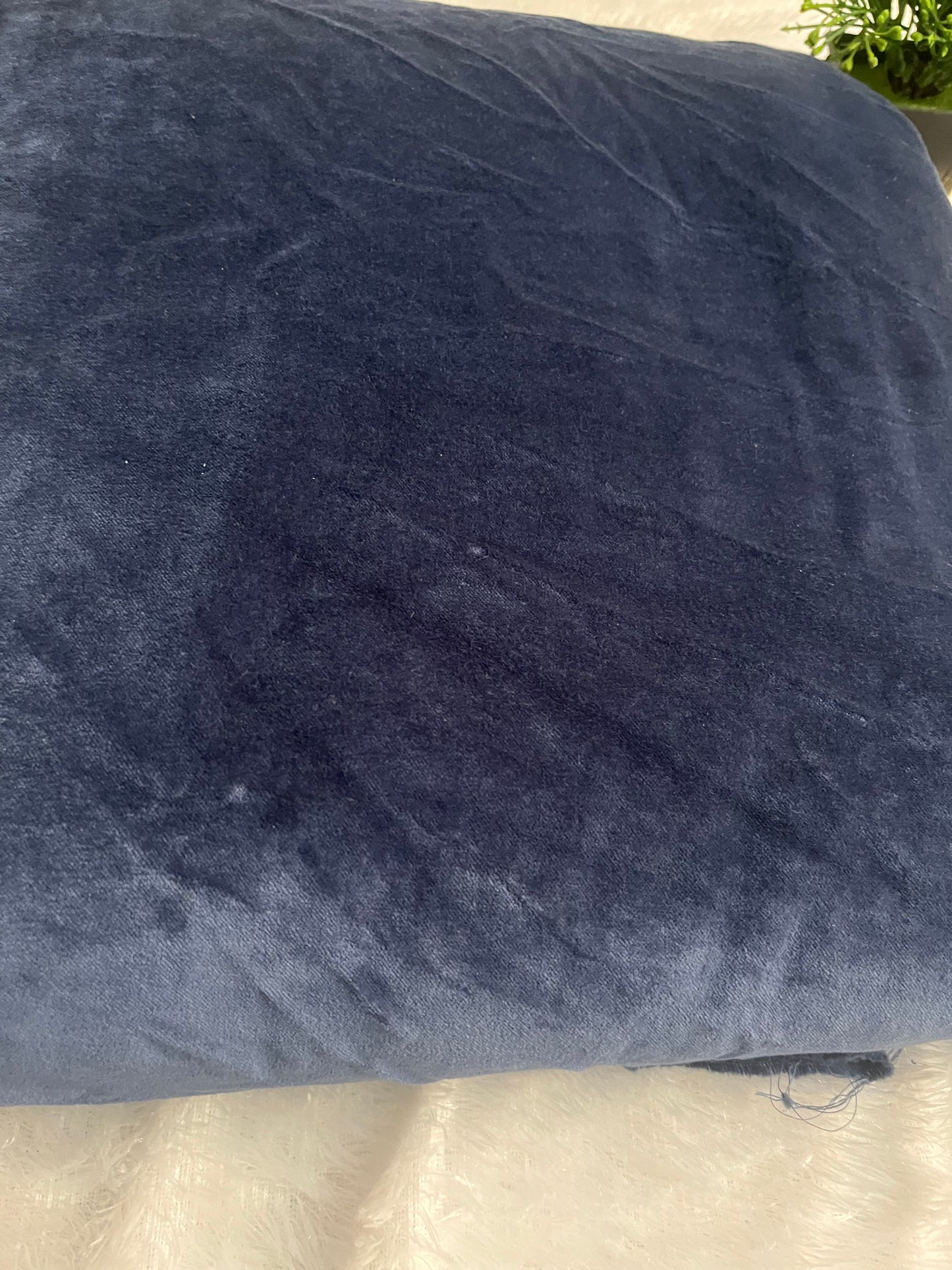Navy blue velvet fabric