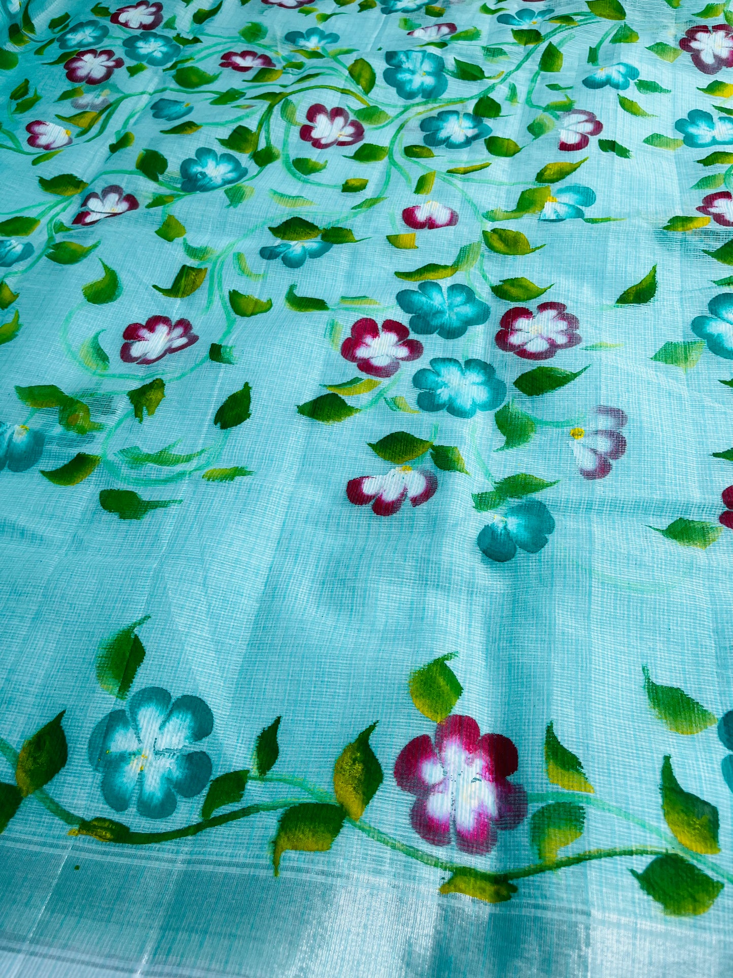 Kota saree with flower paint sarees