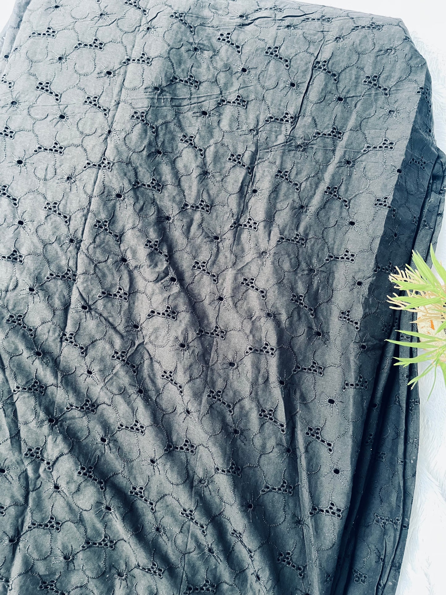 Jet Black shade premium hakoba fabric