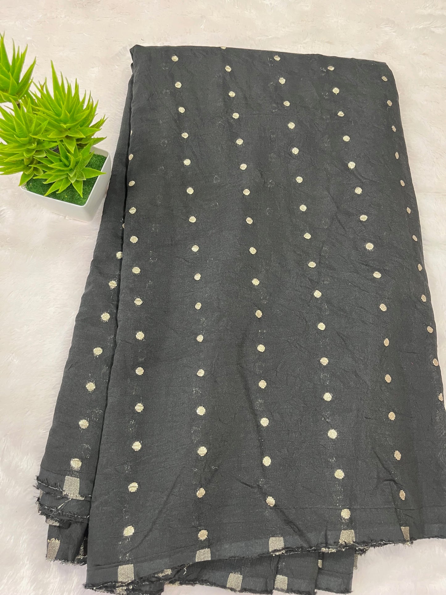 COTTON SILK BUTTA WORK BLACK SHADE