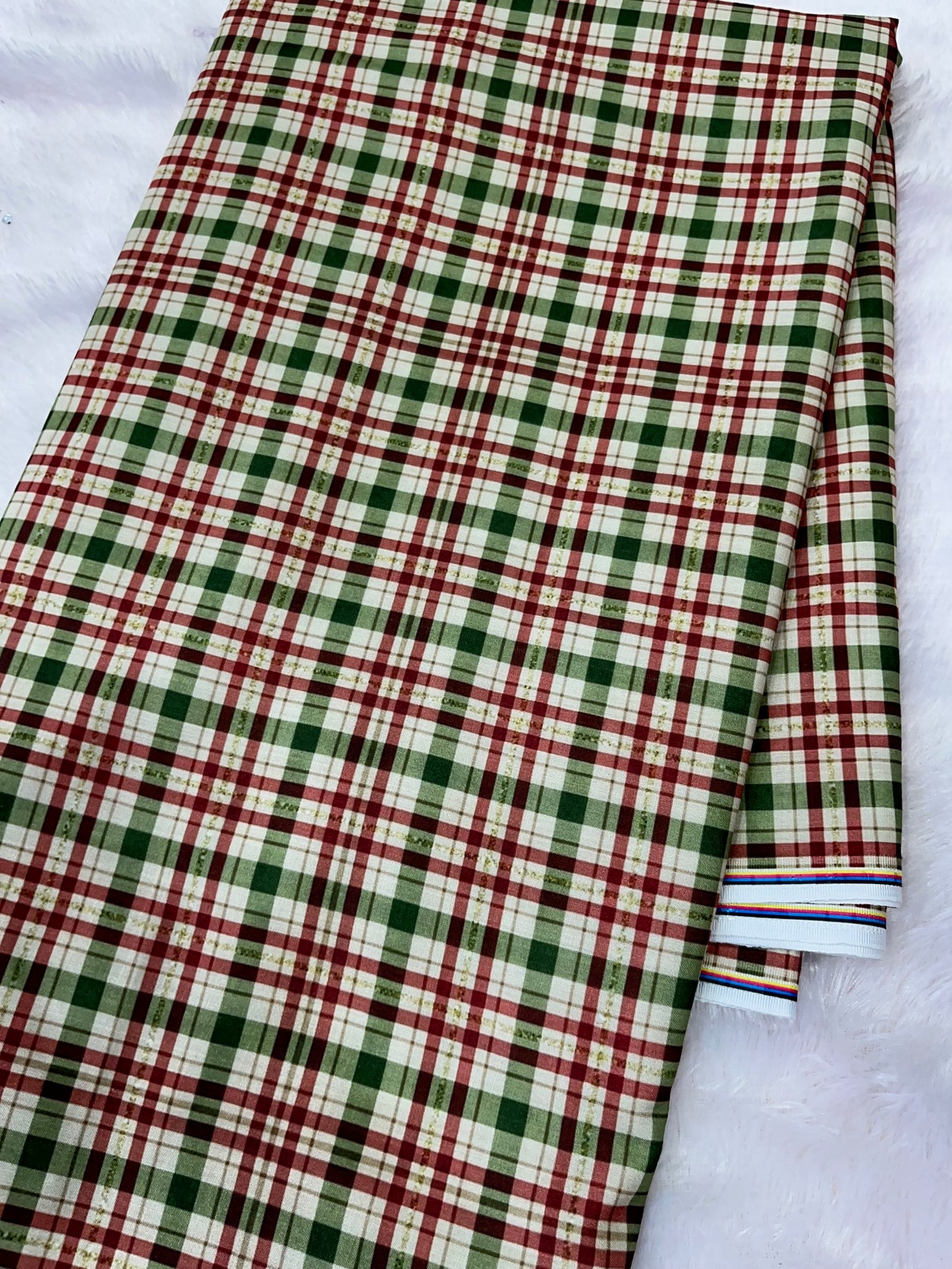 xmas fabric check design