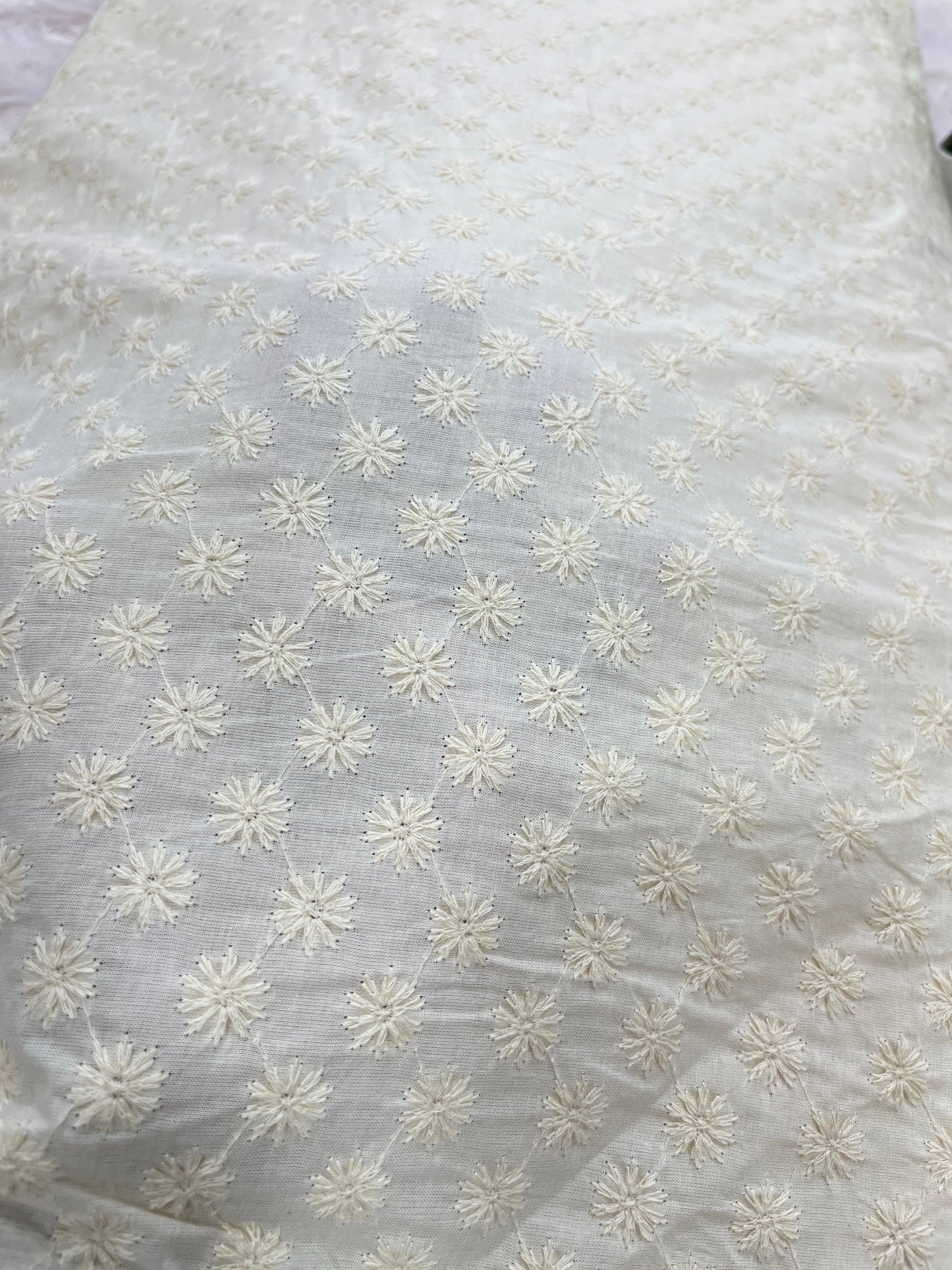cream shade with beautiful thread embroidery fabric