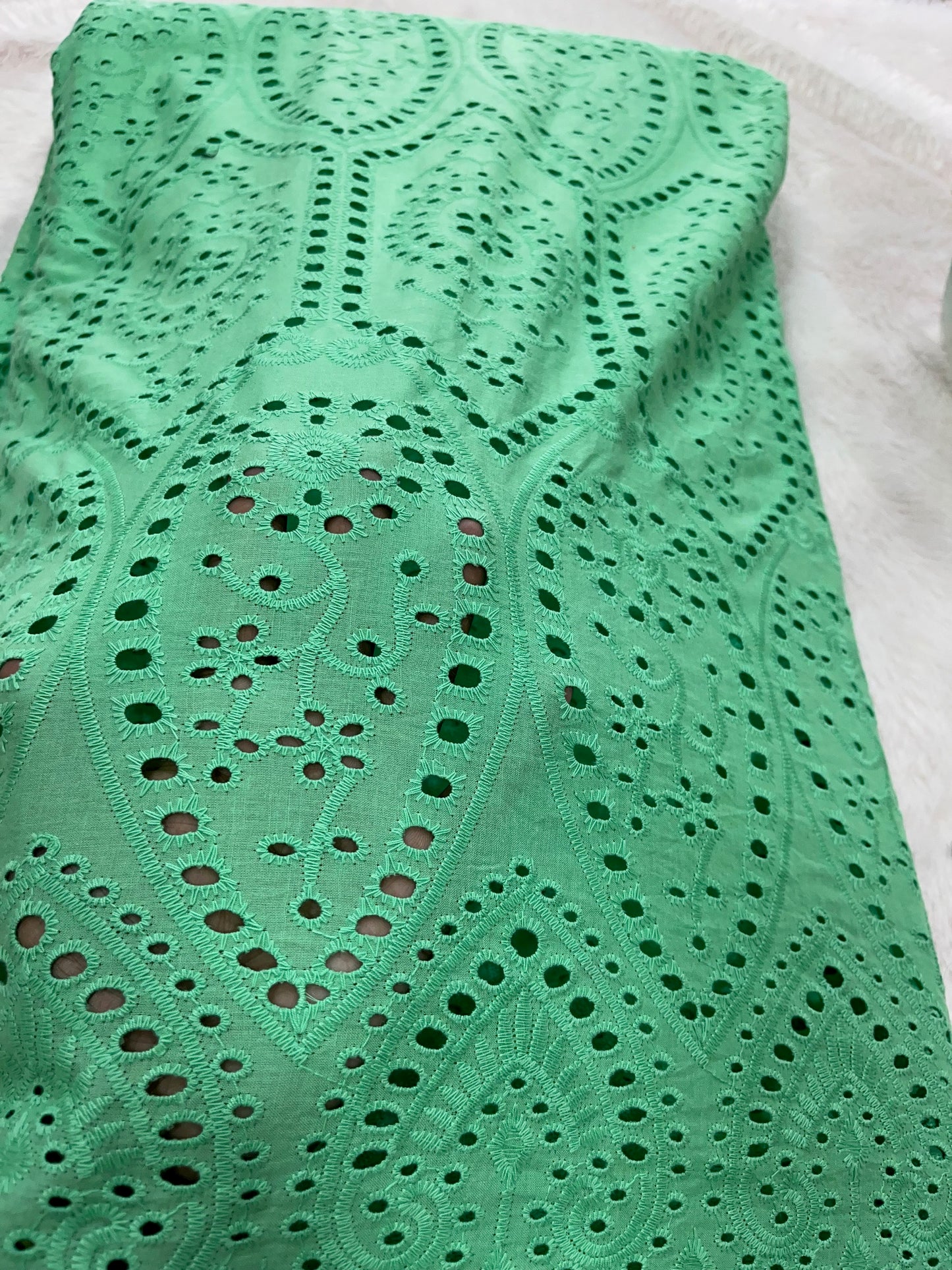 Mint green work fabric