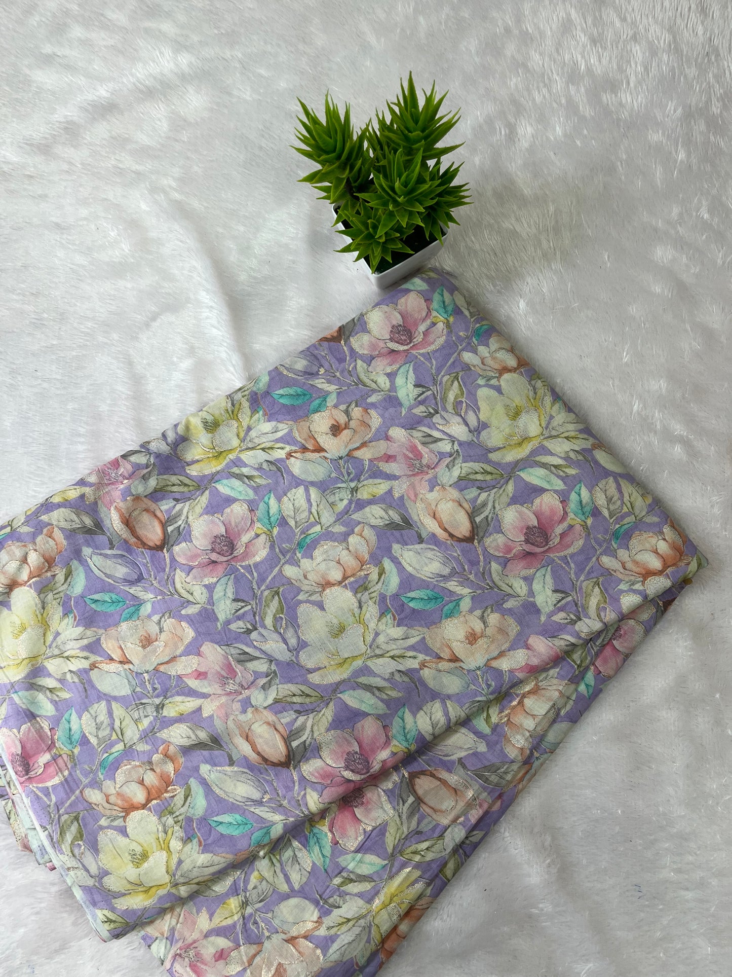 Printed cotton Fabric Glitter Detailing