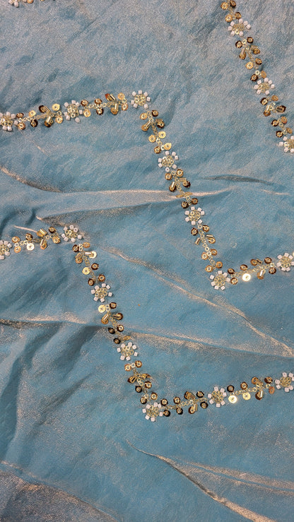 Heavy handworked fendi silk