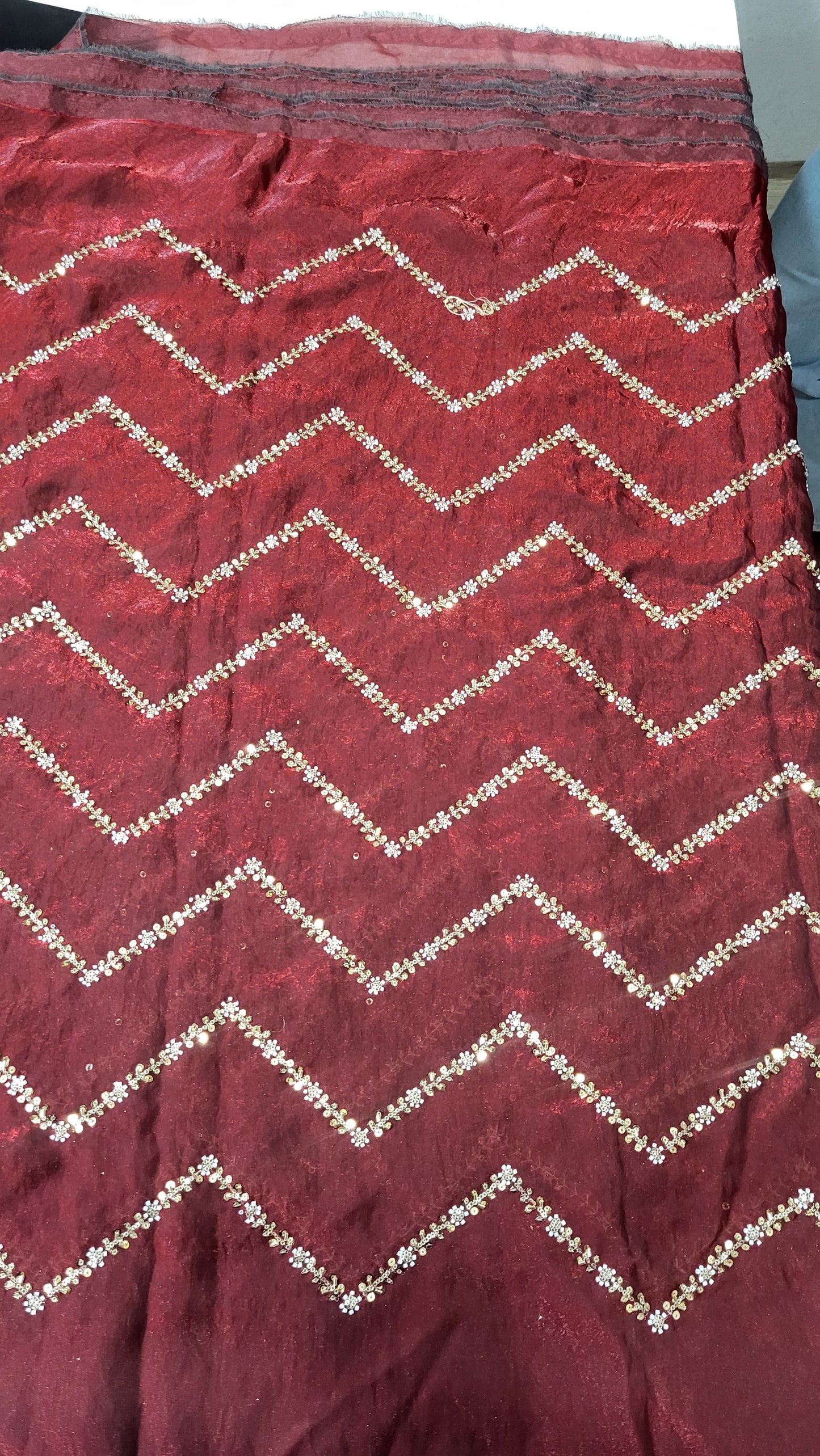 Heavy handworked fendi silk