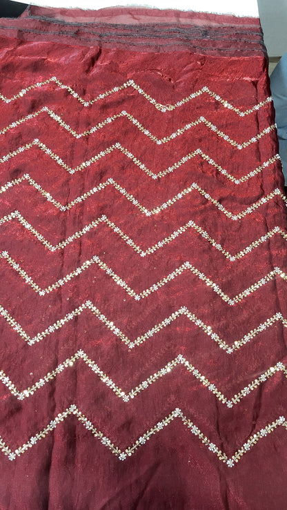 Heavy handworked fendi silk