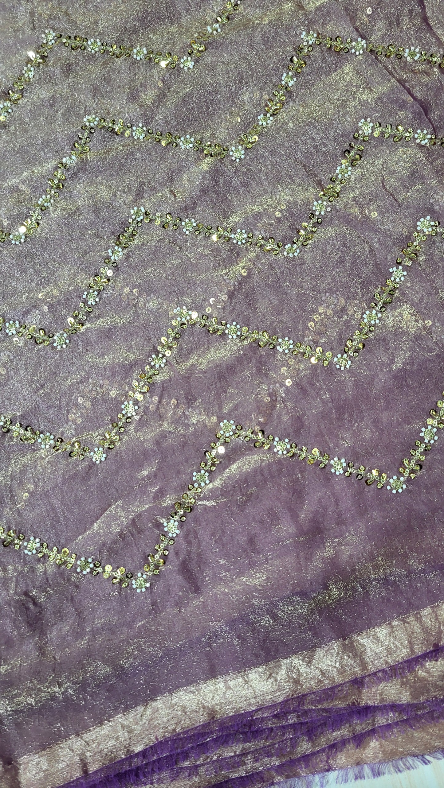 Heavy handworked fendi silk