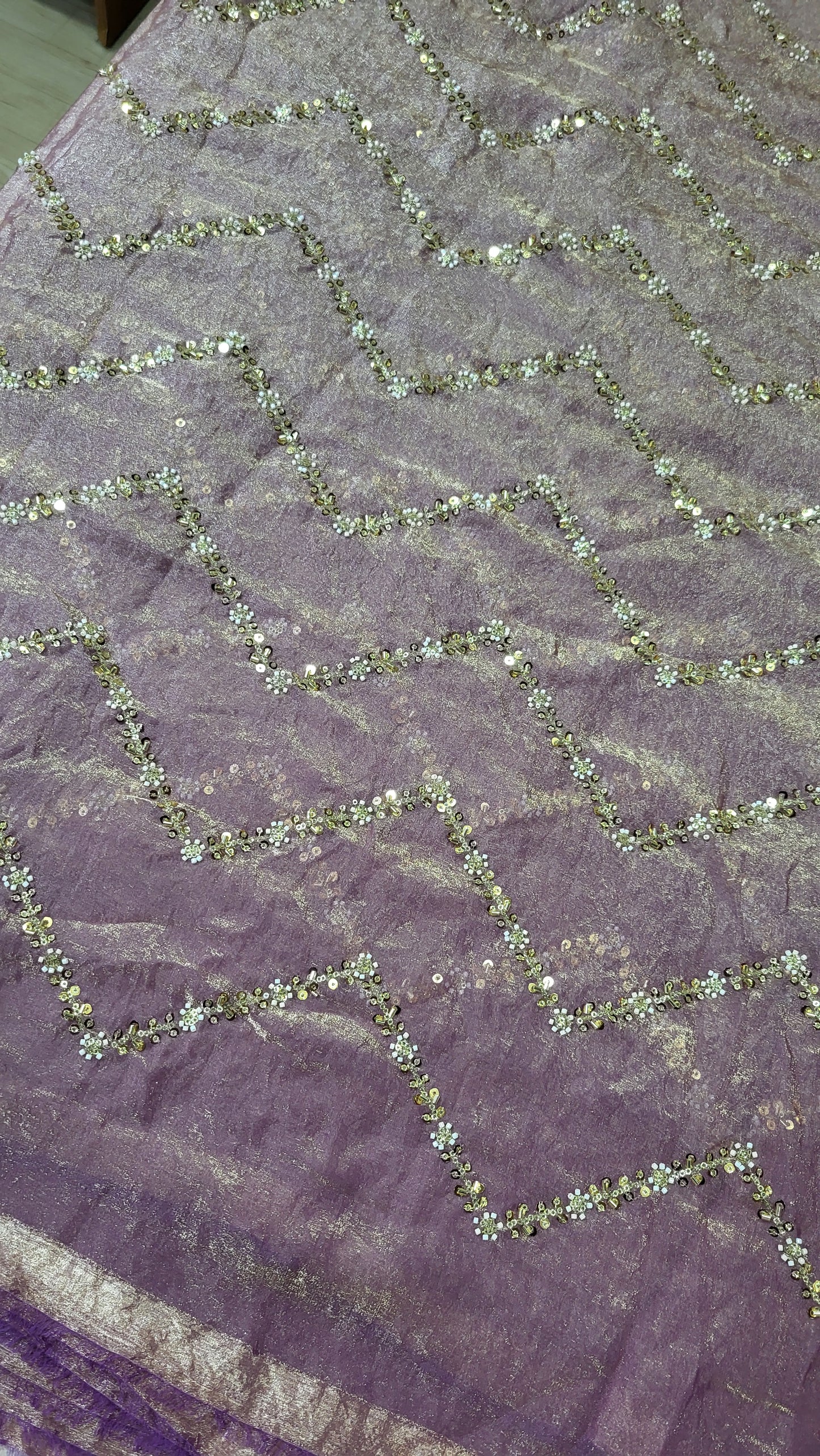 Heavy handworked fendi silk