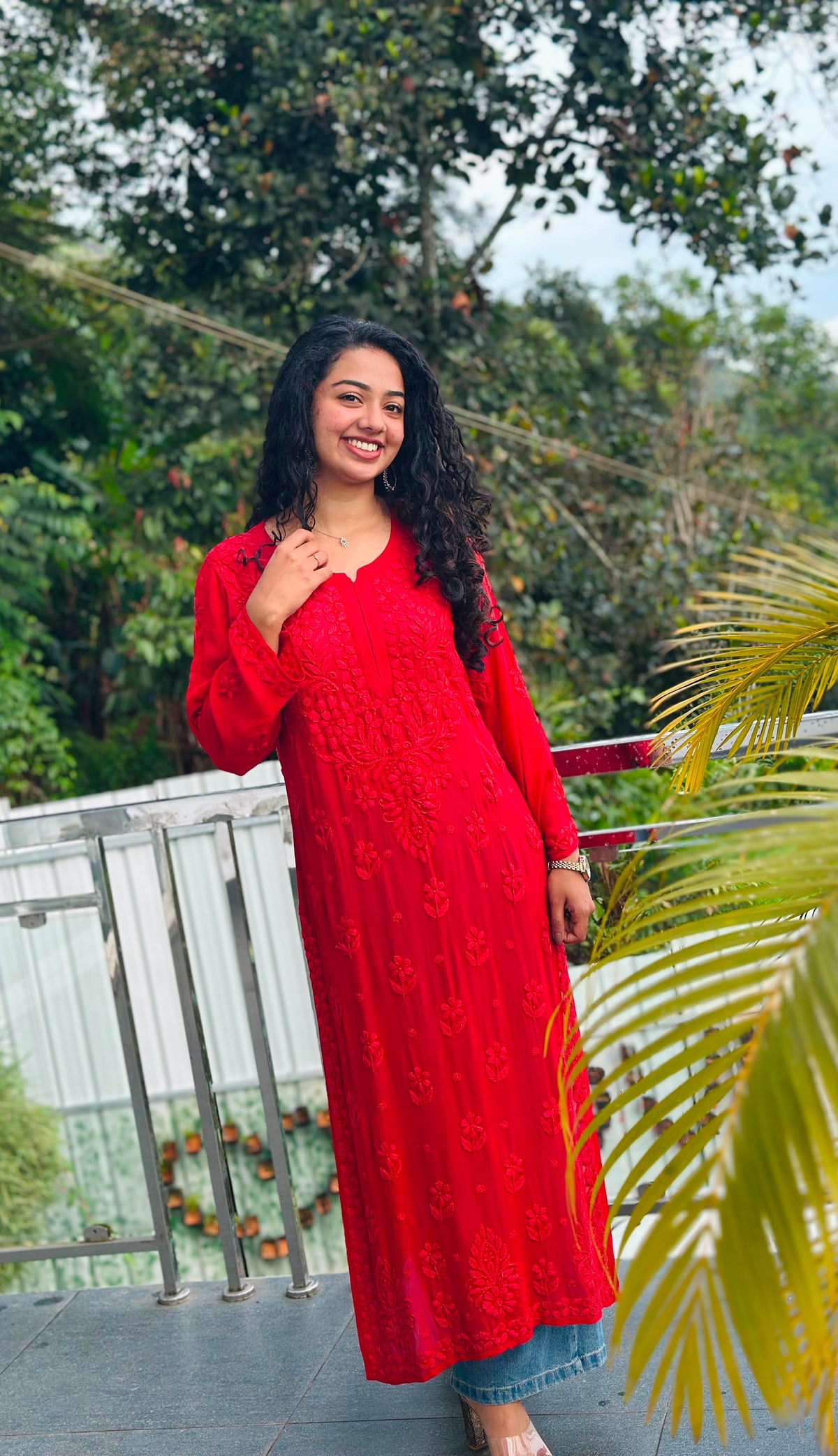 Viscose georgette chikankari
