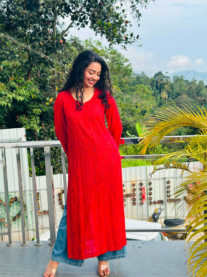 Viscose georgette chikankari