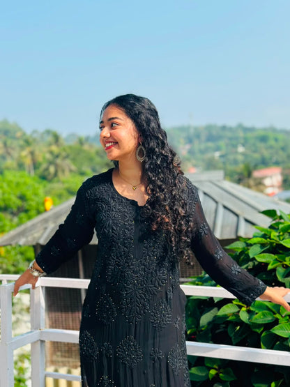 BLACK SHADE CHIKANKARI KURTI