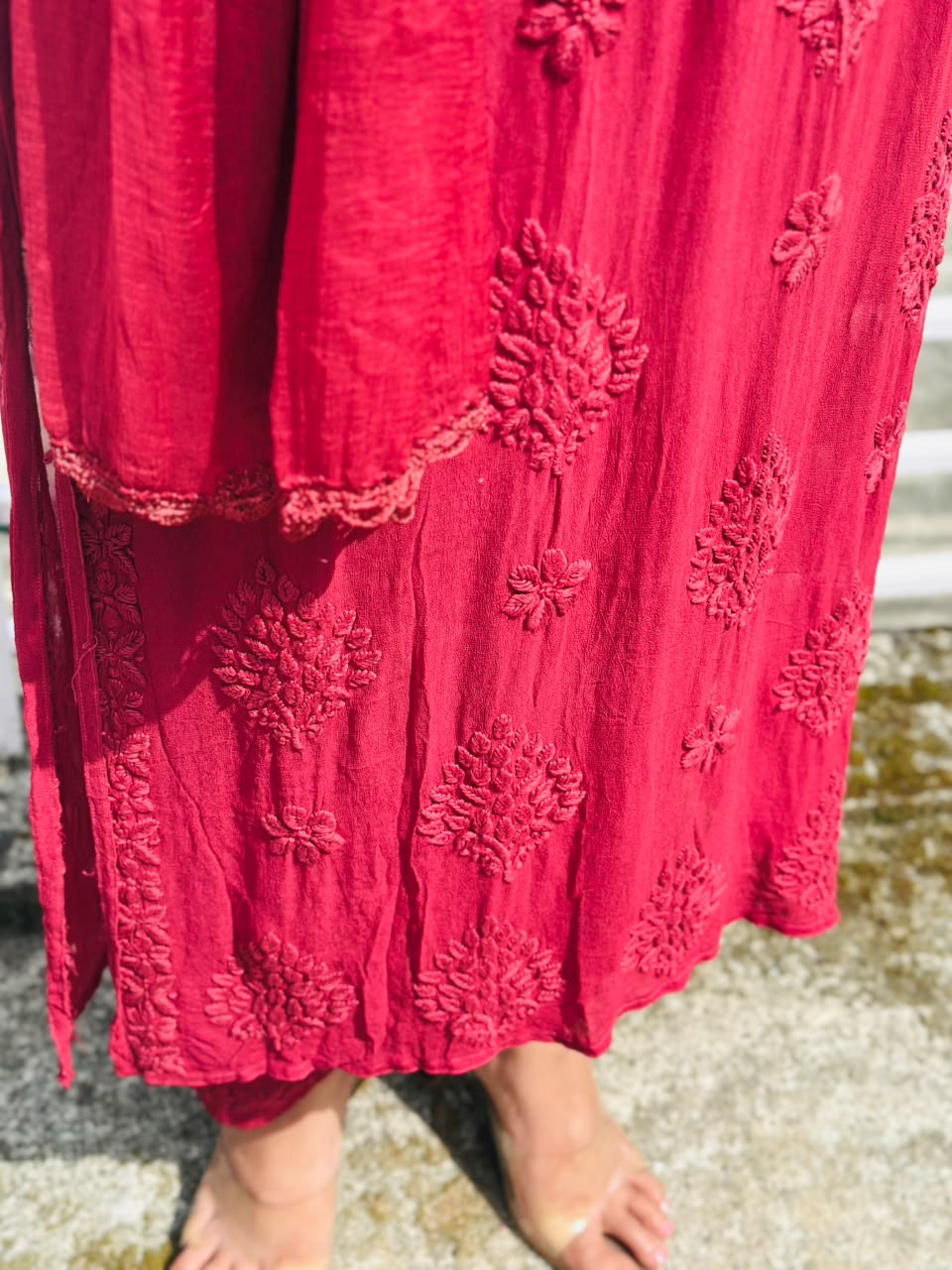 VISCOSE GEORGETTE CHIKANKARI FULL SET