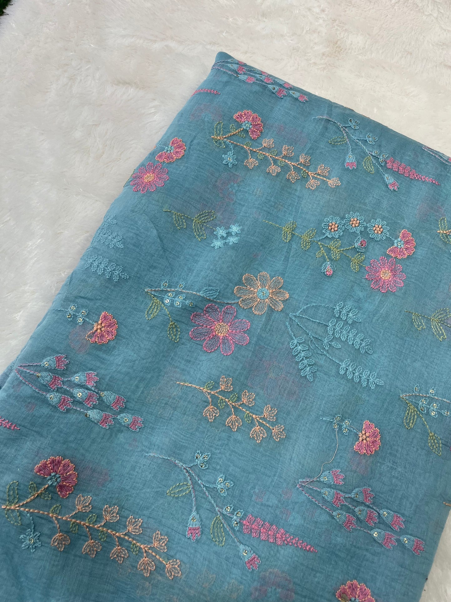 PURE MUL CHANDERI FABRIC