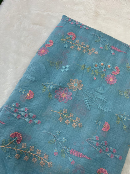 PURE MUL CHANDERI FABRIC