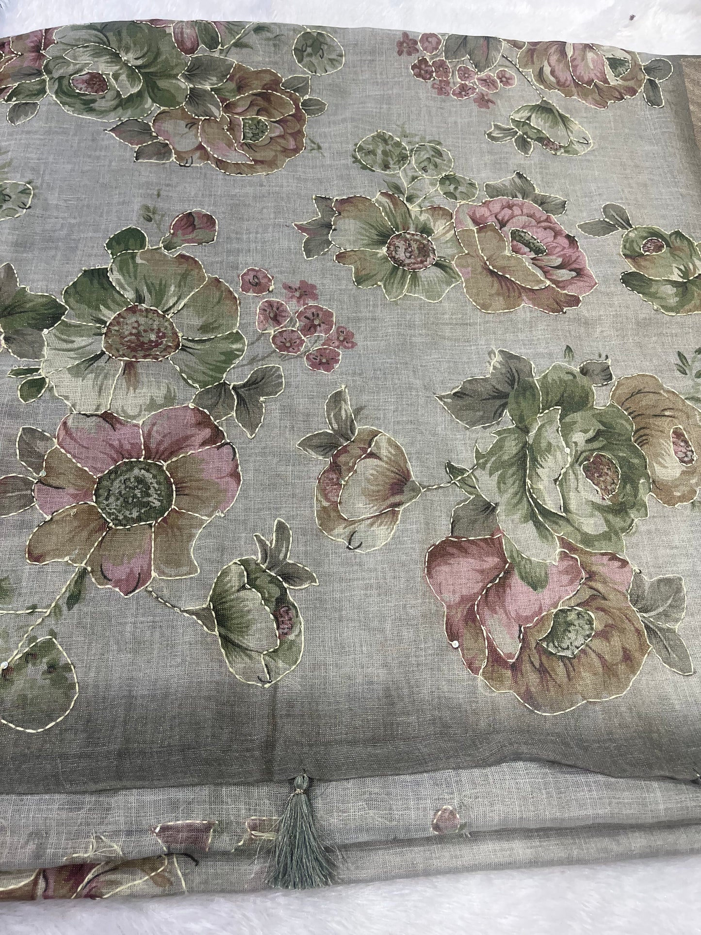 LINEN TISSUE SAREE