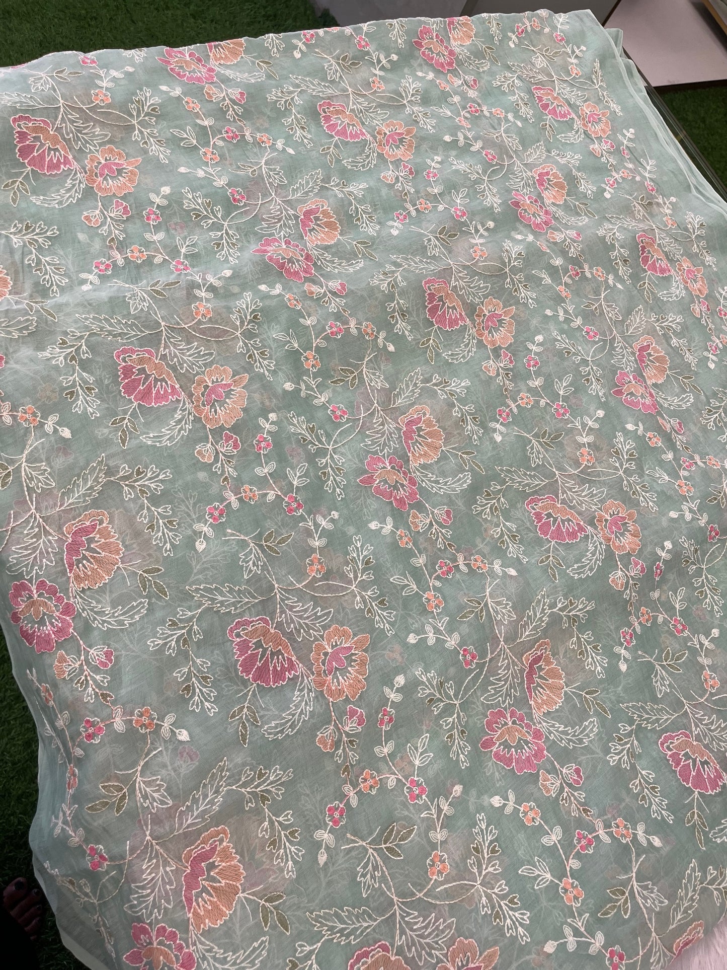 PURE MUL CHANDERI FABRIC