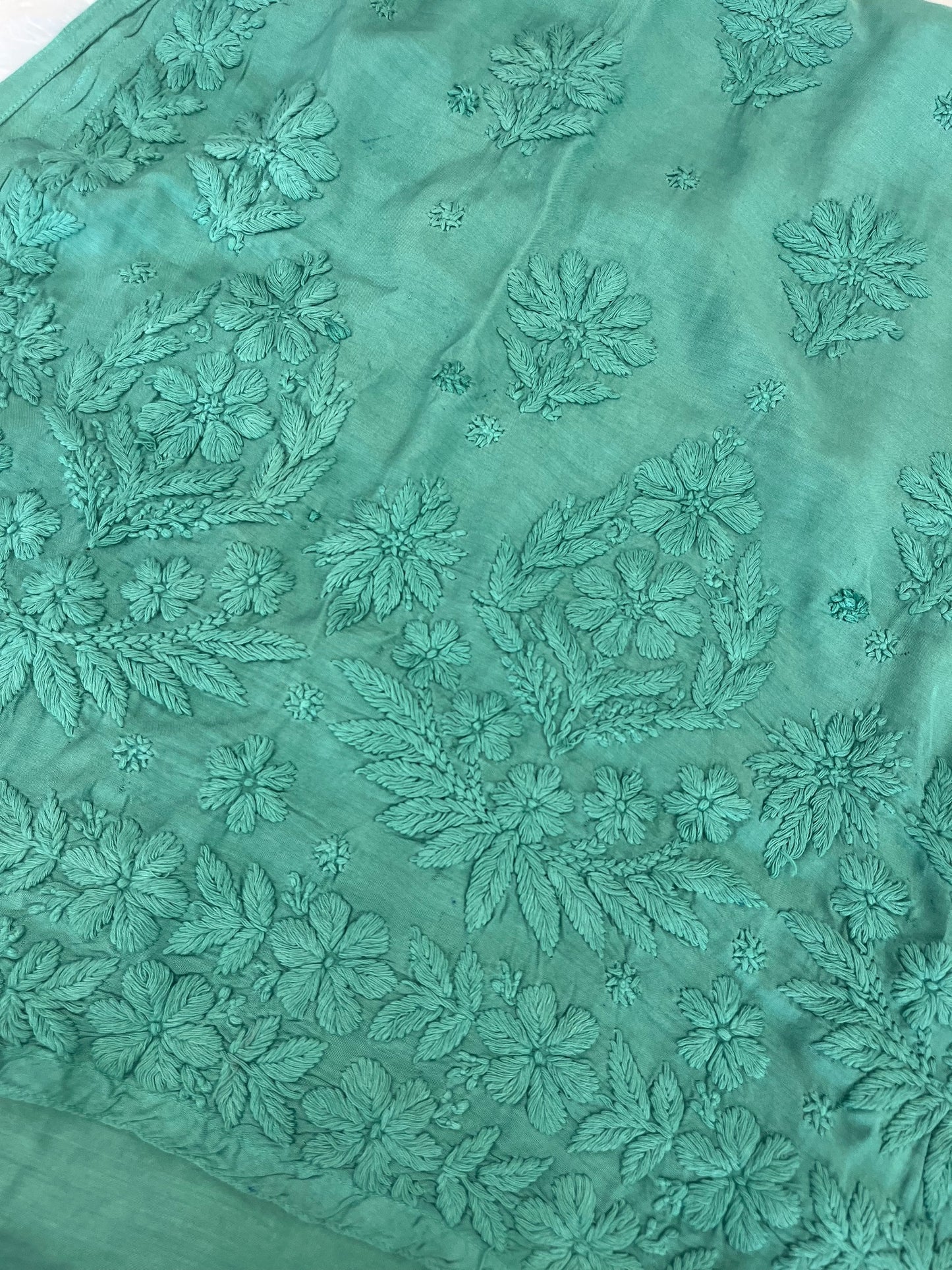 GREEN SHADE CHIKANKARI KURTI