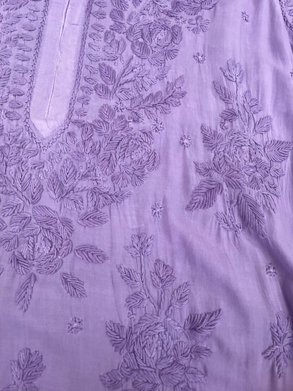 VIOLET SHADE CHIKENKARI KURTI