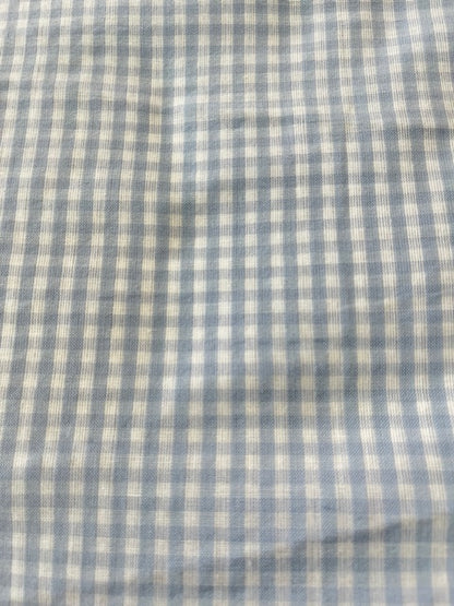 WHITE WITH LIGHT BLUE CHECK FABRIC
