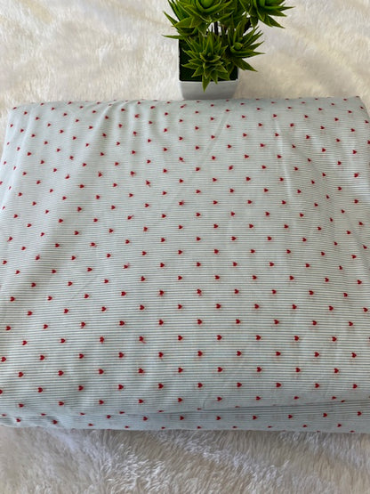 COTTON STRIPE WITH HEART FABRIC