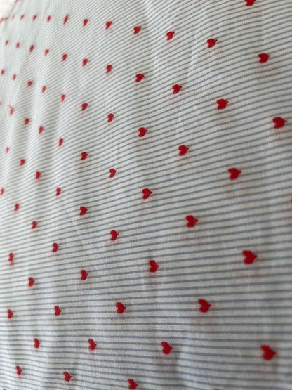 COTTON STRIPE WITH HEART FABRIC