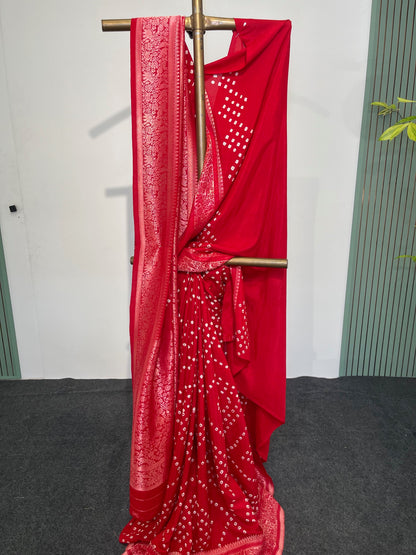 MODAL SILK WITH BANDHINI PRINT SAREE