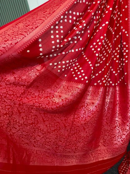 MODAL SILK WITH BANDHINI PRINT SAREE