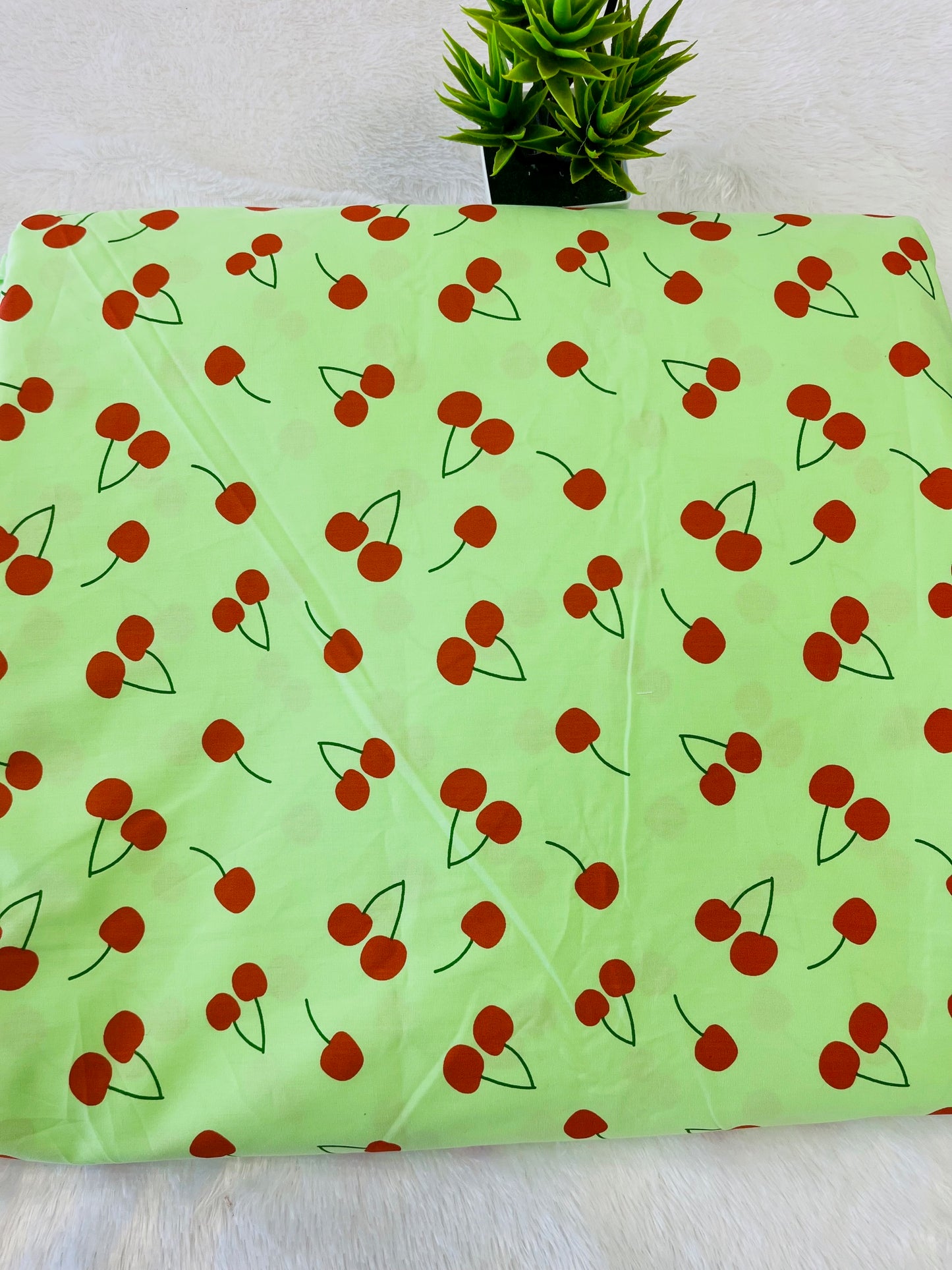 CHERRY PRINT COTTON FABRIC