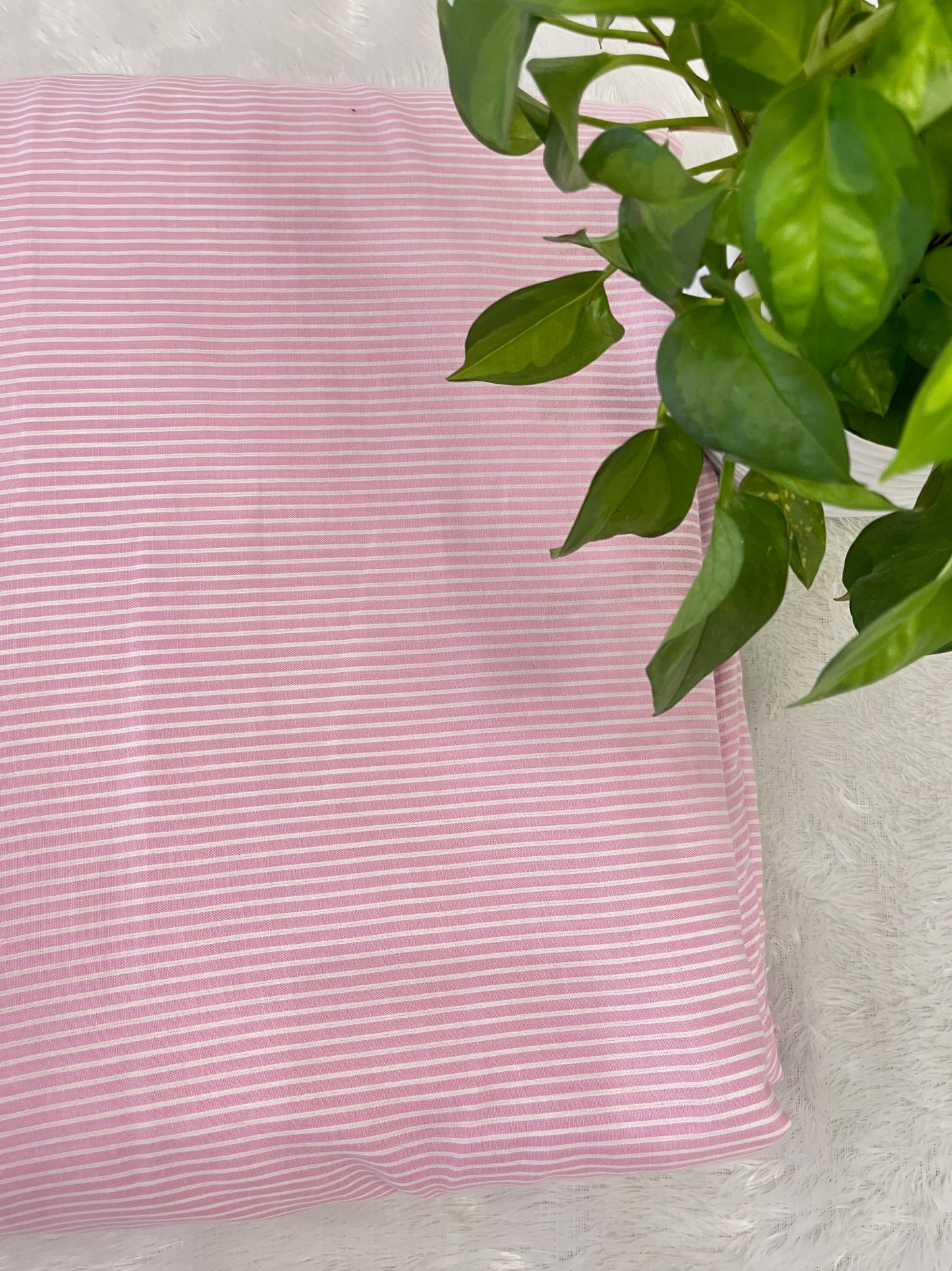 ROSE SHADE COTTON STRIPE  FABRIC