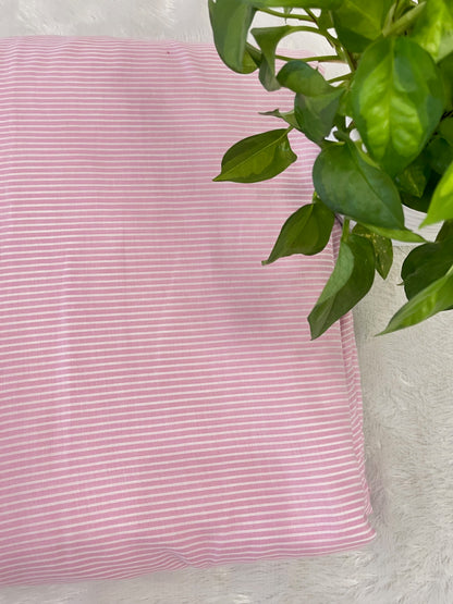 ROSE SHADE COTTON STRIPE  FABRIC