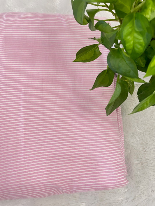 ROSE SHADE COTTON STRIPE  FABRIC