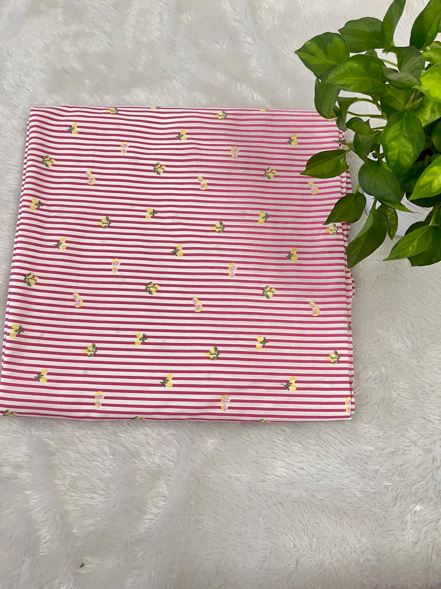 poplin stripe pattern with flower design