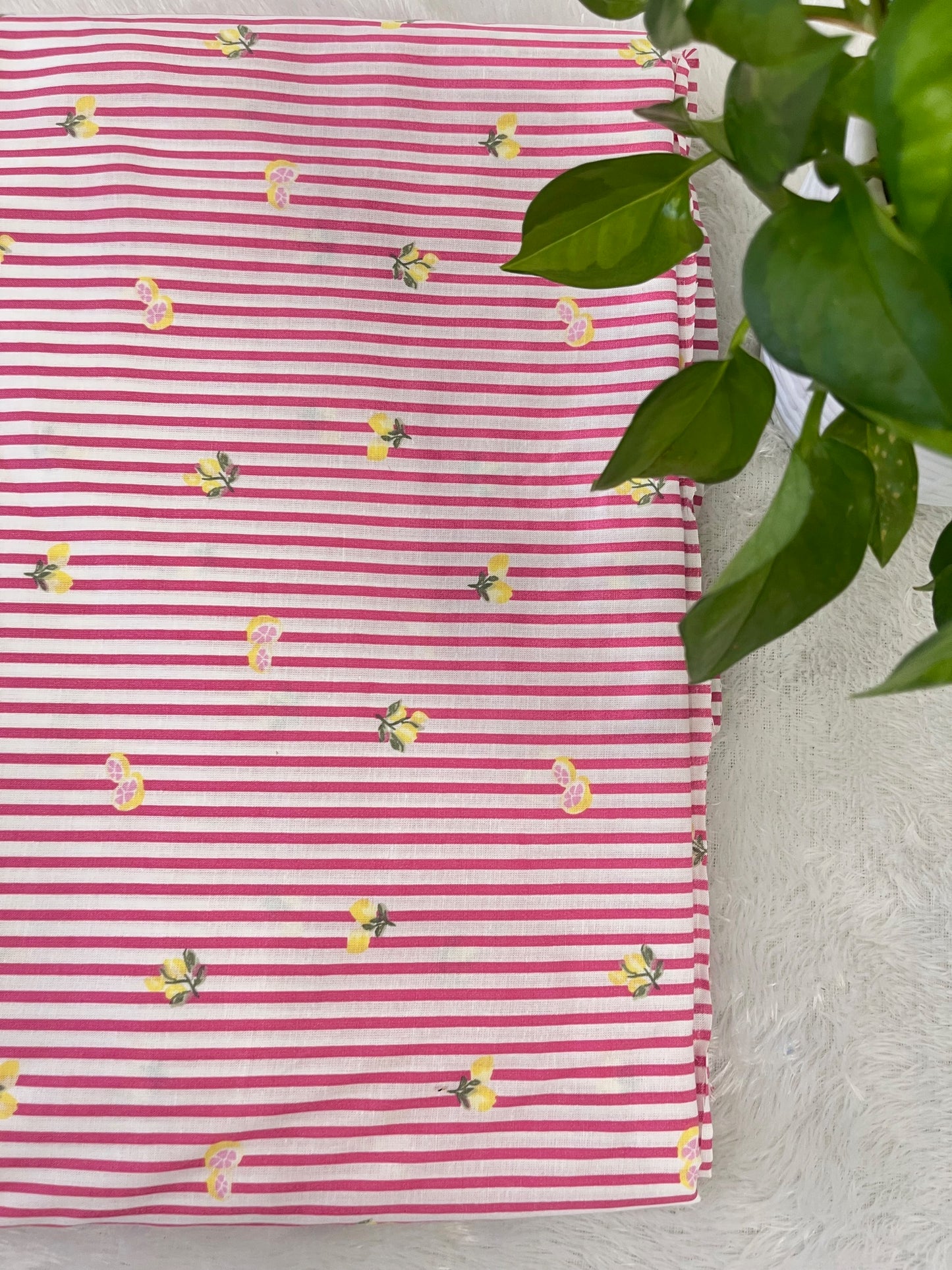 poplin stripe pattern with flower design