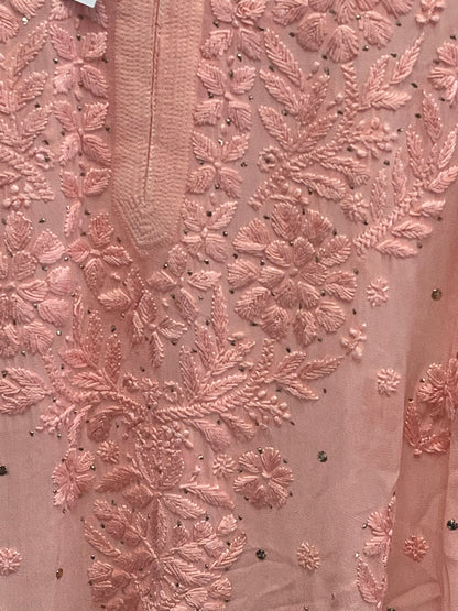 Viscose georgette chikankari