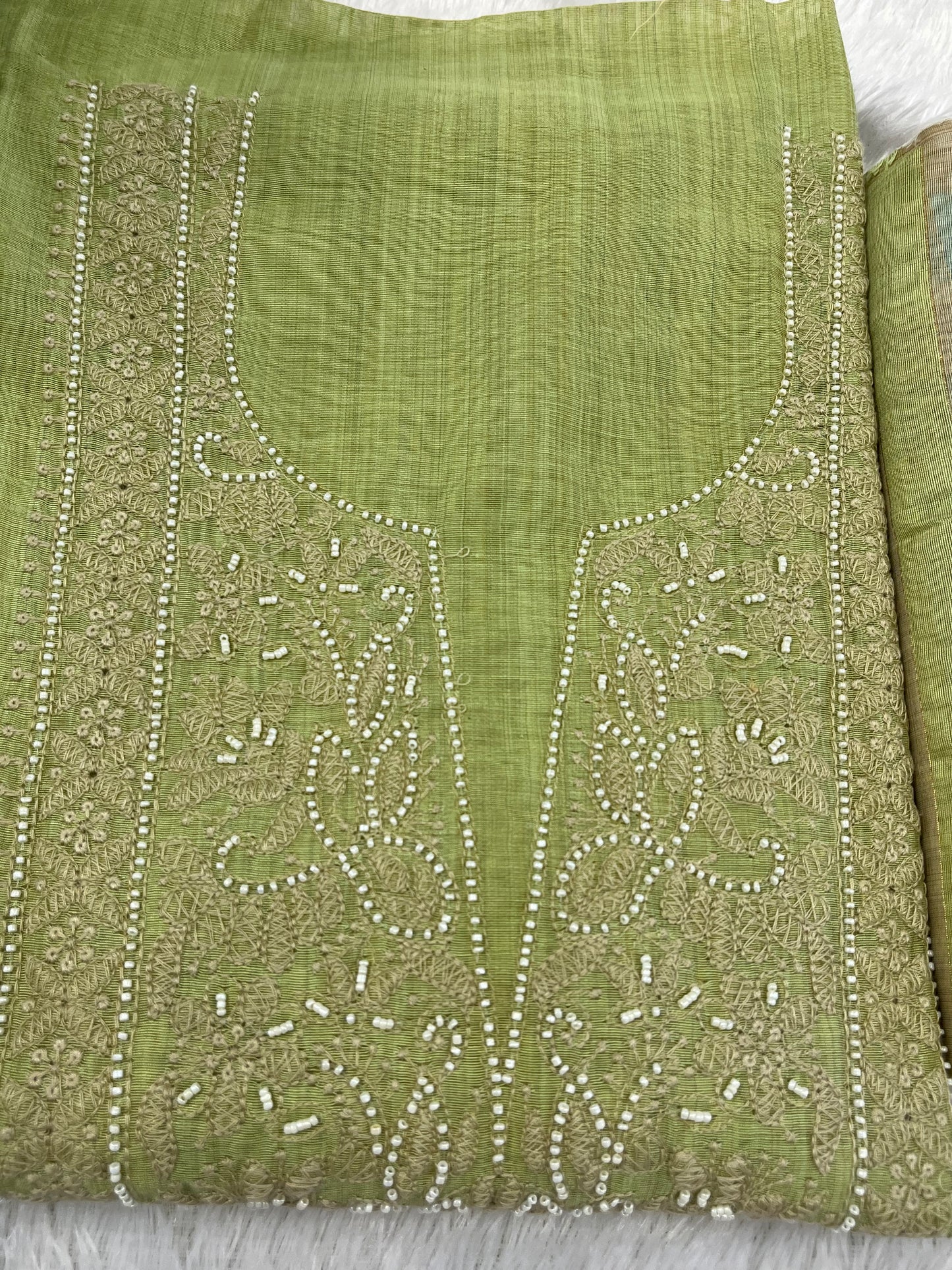 PISTA GREEN  SHADE THREE PIECE CHURIDAR MATERIAL