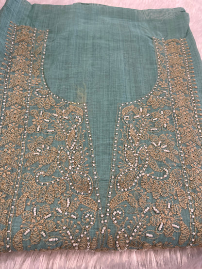 PASTEAL BLUE SHADE THREE PIECE CHURIDAR MATERIAL
