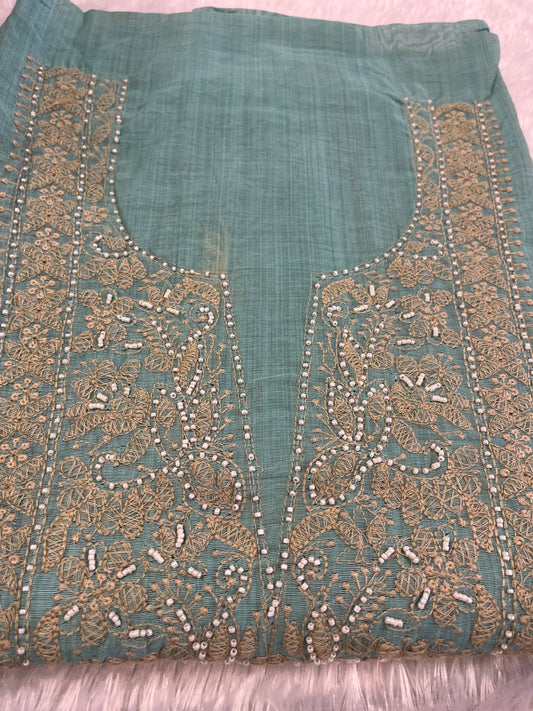 PASTEAL BLUE SHADE THREE PIECE CHURIDAR MATERIAL
