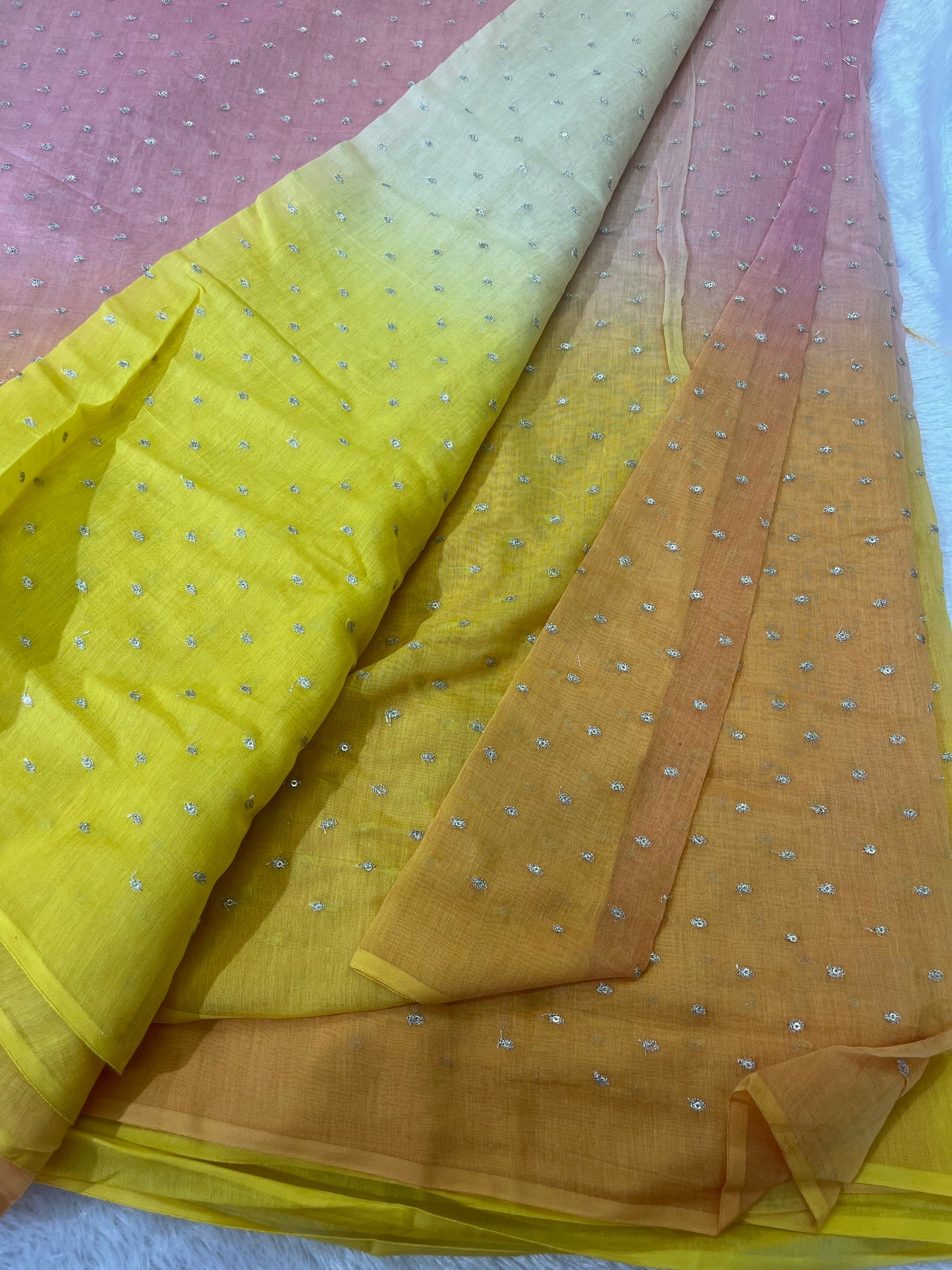 4 D SHADE PURE MUL CHANDERI FABRIC