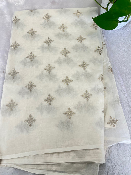 ONAM COLLECTIONS - PURE MUL CHANDERI  FABRIC