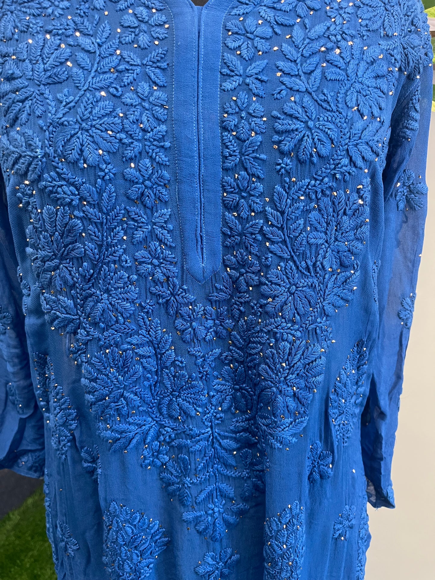 BLUE SHADE CHIKANKARI 3 PIECE SET