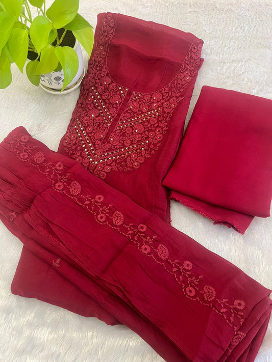 MUL CHANDERI SALWAR 3 PIECE SET