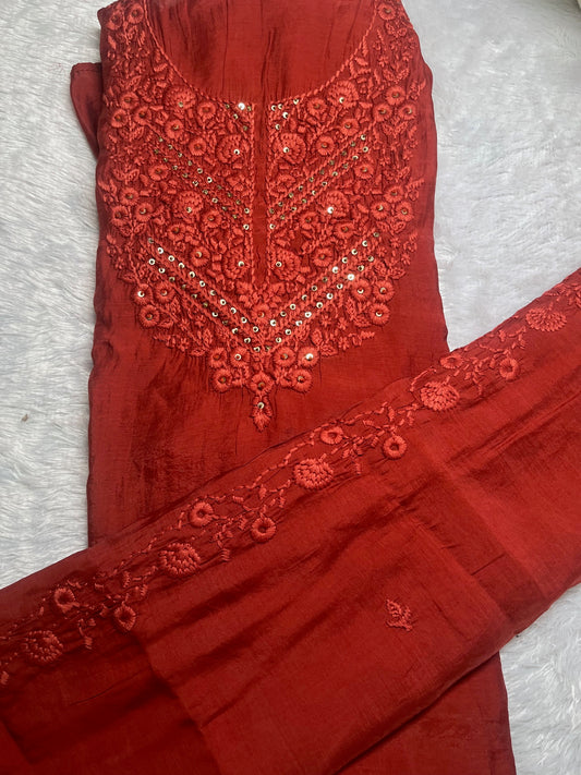 MUL CHANDERI SALWAR 3 PIECE SET