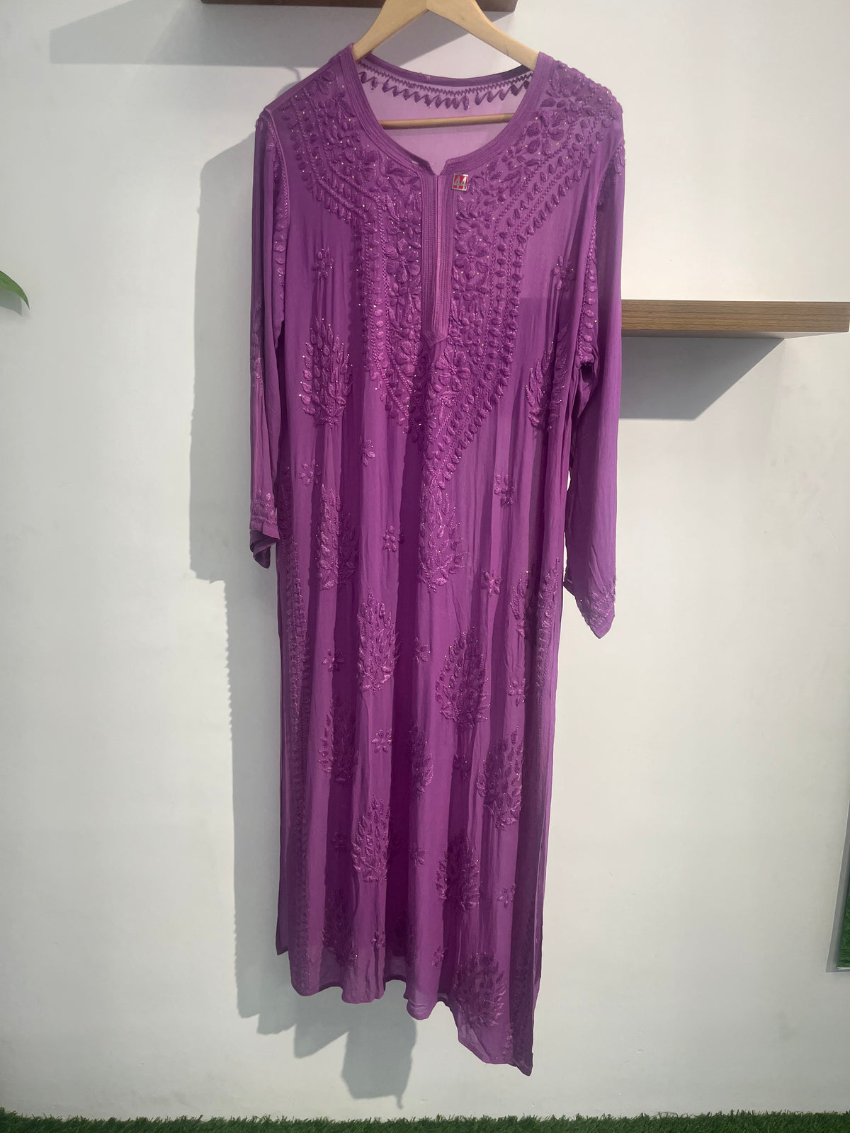 LAVENDER SHADE CHIKANKARI KURTI