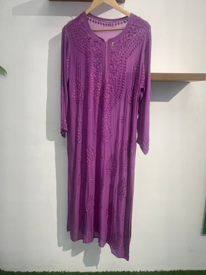 LAVENDER SHADE CHIKANKARI KURTI