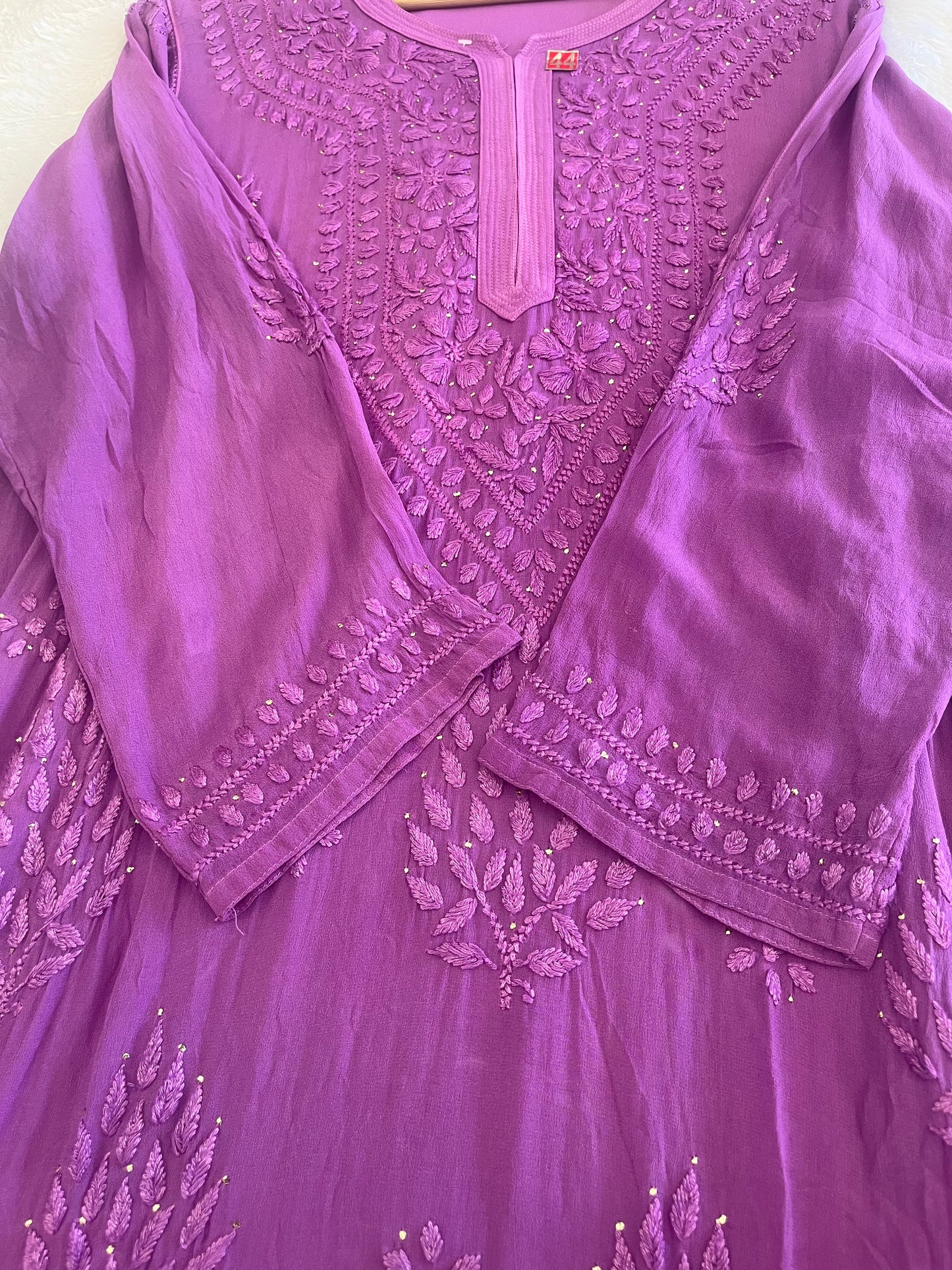 LAVENDER SHADE CHIKANKARI KURTI