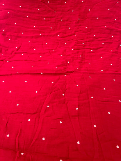 MEROONISH RED DOUBLE GAUZE COTTON FABRIC