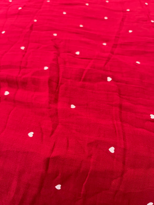 MEROONISH RED DOUBLE GAUZE COTTON FABRIC